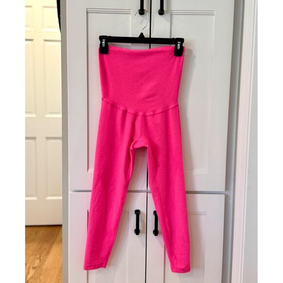 Beyond Yoga Maternity Leggings Hot Bright Pink Beyond the Bump Size Small Yoga - Picture 7 of 7